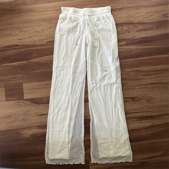 BEBE Sport Vintage Y2K Mesh Wide Leg Pants in White Sz. Small - Picture 6 of 8